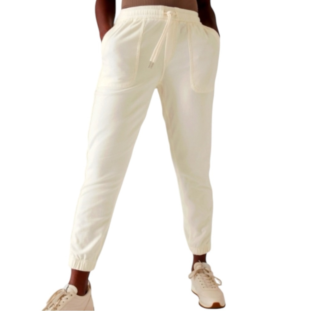 Athleta Farallon Cream Mid Rise Jogger Pant size 8